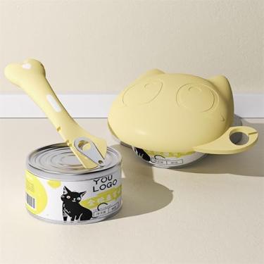 Imagem de Conjunto de 2 ferramentas para latas para animais de estimação, colher reutilizável e tampa de silicone com abridor de lata embutido