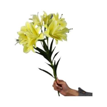 Imagem de Buquê De Flores De Seda Lírio Com 10 Hastes Longas Para Decoração De E