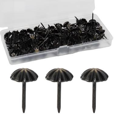 Imagem de Rierdge 100 peças de tachas de estofamento, pregos decorativos para móveis - design de cabeça de abóbora de 7/40.6 cm para sofá, cabeceira, artesanato em madeira