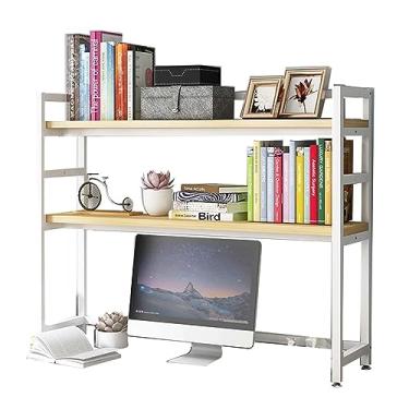 Imagem de Estante de mesa para mesa de computador - estante de mesa ajustável, estante de bancada multiuso, prateleira de armazenamento de mesa aberta, prateleira de exibição de mesa, rack organizador de mesa/C