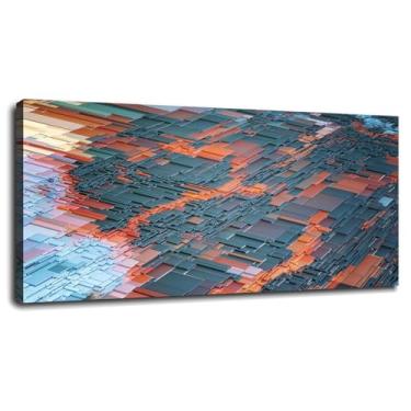 Imagem de Arte de parede abstrata impressões digitais em tela pôster de arte para casa conjunto de 1 decorações com moldura 33.0 cm x 20.3 cm