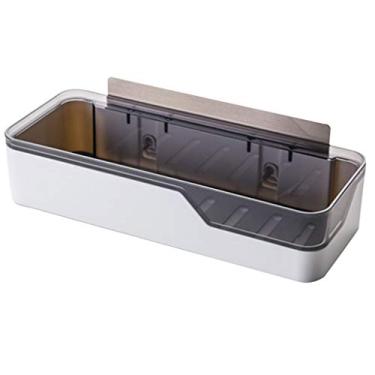 Imagem de Prateleiras flutuantes estilo nórdico prateleiras montadas na parede, prateleira flutuante sem perfuração, decoração de parede de banheiro, caixa de armazenamento removível, rolamento de carga 4 kg