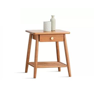 Imagem de Mesa central sofá de madeira mesa lateral sala de estar pequena mesa de centro mesa de armazenamento duplo quarto mesa de cabeceira pequena mesa de quarto