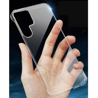 Imagem de Woluki Capa de telefone fina e transparente sem moldura para Samsung Galaxy S26 Ultra, proteção aprimorada contra choque com 4 cantos, fina, alta transparente, rígida, policarbonato traseiro antiqueda