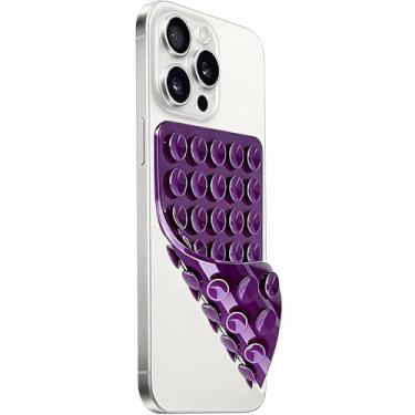 Imagem de Suporte de telefone com sucção dupla face de silicone, aderência adesiva removível, acessório de selfie e vídeo com as mãos livres, suporte de sucção de telefone TikTok tendência para iPhone e Android