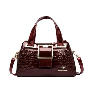 Imagem de Bolsa Tote De Designer Com Padrão De Crocodilo De Grande Capacidade, B