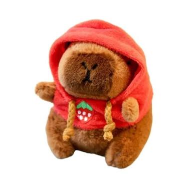 Imagem de Brinquedo De Pelúcia Capivara Pequena E Fofa Com Capuz E Asas, Boneca 