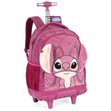 Imagem de Mochila Rodinhas Com Orelhas Aveludadas Stitch Angel Luxcel Roxo-Feminino