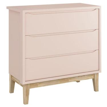 Imagem de Cômoda Gaveteiro Infantil New Classic Rosa Madeira Natural - Reller