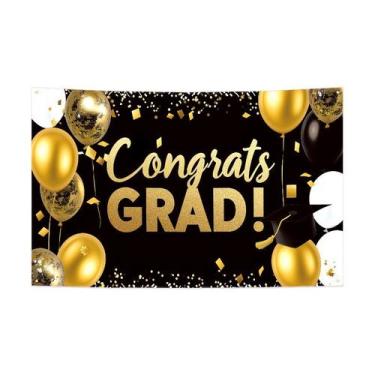 Imagem de Tapeçaria para pendurar na parede Graduation Parabéns Grad 180 cm x 11