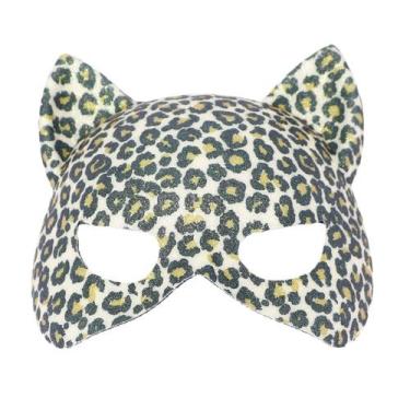 Imagem de Máscara de máscara com estampa de leopardo, fantasia de festa em PVC p