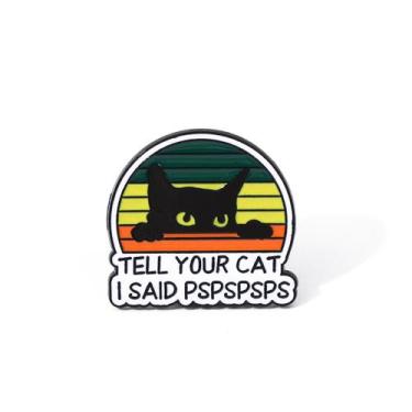 Imagem de Broche Pin Cute Cat Funny Blouse, emblema de lapela, liga de 7 g - yiw