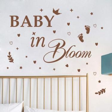 Imagem de Adesivos de parede Baby in Bloom Nursery Quote PVC 30x90cm - yiweisai