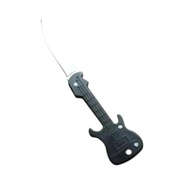 Imagem de Canivete Dobrável Em Forma De Guitarra Mini, Em Aço Inoxidável, Multif