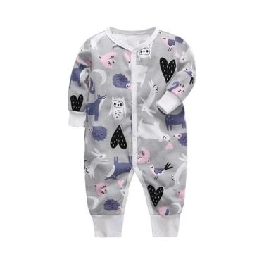 Imagem de Macacão De Algodão Para Bebês Recém-nascidos, 0-24 Meses, Manga Curta,