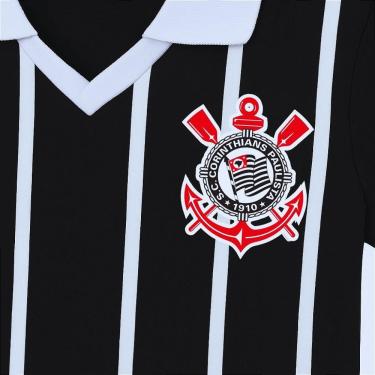 Imagem de Camisa Infantil Corinthians Polo Listrada Retrô Oficial