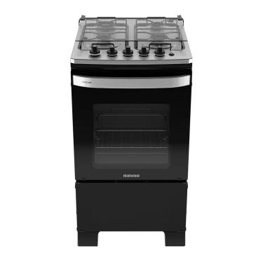 Imagem de Fogão 4 Bocas a Gás Itatiaia Itachef com Mesa de Inox Acendimento Automático Preto Fosco Bivolt