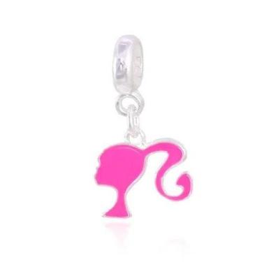 Imagem de Pingente Barbie Rosa banho Prata Pulseiras Berloques - Pulseiras e Ber