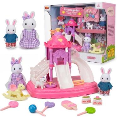 Imagem de Brinquedo Miniatura Casinha Feliz Castelo Escorregador Com Coelhos Inf
