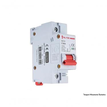Imagem de Disjuntor Elitek Din Unipolar Curva C 10A para Proteção Contra Sobrecargas e curto-circuitos com Sistema de Disparo