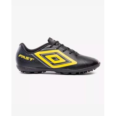 Imagem de Chuteira Society Umbro Fast II Adulto Grama Sintética Original, Preto,