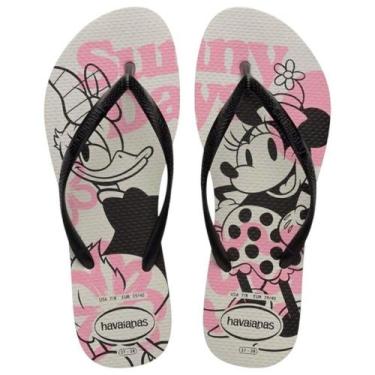Imagem de Chinelo Feminina Havaianas Slim Disney Minnie Mouse Original, Branco, 