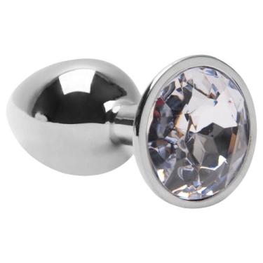Imagem de Plug Anal Para Iniciante Pequeno em Metal Cromado com Pedra Brilhante 