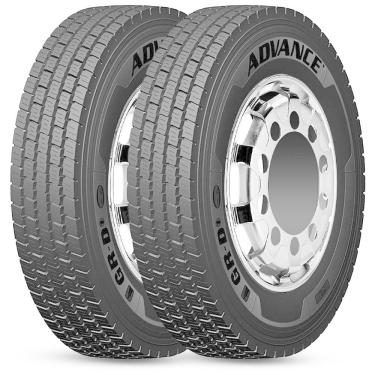Imagem de Kit 2 Pneu Advance Aro 22.5 275/80r22.5 149/146L 16PR Tl GR-D1
