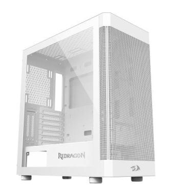 Imagem de Gabinete gamer mid tower sem fonte ca-602w aeroglass branco redragon