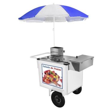Imagem de Carrinho de Salada de Frutas Luxo com Rodas Pneumáticas e Guarda Sol - Cefaz