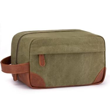 Imagem de Vorspack Kit de higiene pessoal para homens, bolsa de barbear de lona resistente à água para viagens, Verde, One Size