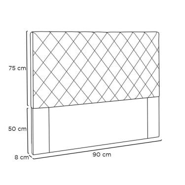 Imagem de Cabeceira Solteiro 0,90M Esmeralda Linho Cinza Escuro