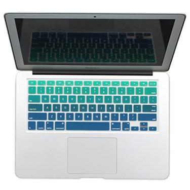 Imagem de Batianda Nova capa protetora de teclado colorida ombré de silicone para versão antiga MacBook Air 33.0 cm MacBook Pro 33.0 cm 38.1 cm 43.2 cm (com ou sem tela retina) - verde gradiente