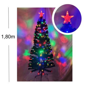 Imagem de Árvore de Natal LED Fibra Ótica 180Cm Luzes Colorida Nev