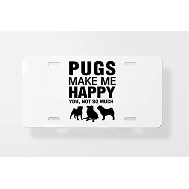 Imagem de Capa para placa de carro Pugs Make Me White Shot Glass – Capa para placa de carro – Capa para placa de carro 15 x 30 cm