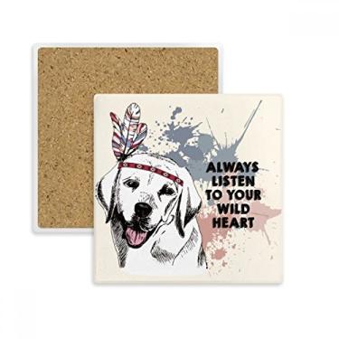 Imagem de Clothes Dog Lovely Aquarela Ilustração Quadrada Porta-copos Porta-copos Caneca Suporte Subplaca Pedra de Isolamento