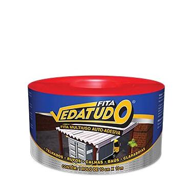 Imagem de Manta Asfáltica 10cm X 10m Adesiva Aluminizada P/Telhado Lajes Baús