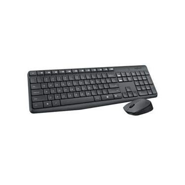 Imagem de Teclado e Mouse Wireless para Windows, Linux e Chrome OS Plug & Play Cinza e Preto - Logitech - MK235