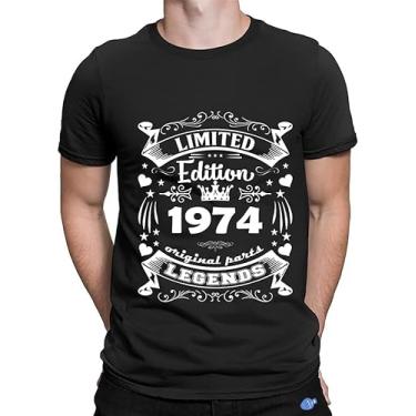 Imagem de Camiseta masculina vintage 1974 para festa de aniversário de 50 anos, edição limitada, peças originais, novidade, estampada, manga curta, Estilo 2, M