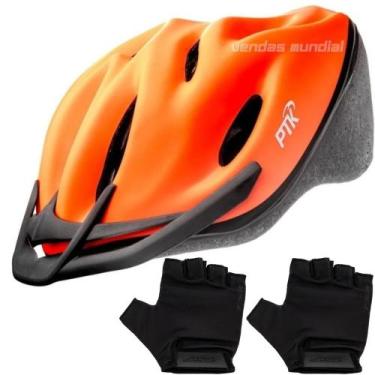 Imagem de Capacete Ciclismo Feminino Masculino Bike Ptk Ajustável Com Viseira + 