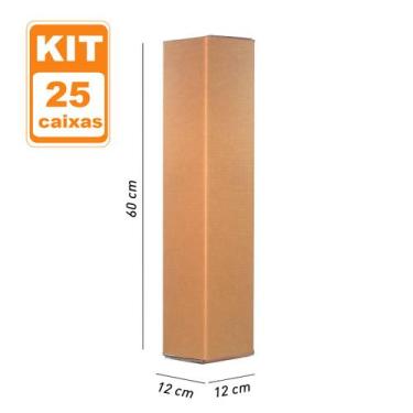 Imagem de 25 Caixas de Papelão embalagem 12x12x60 Tubo Poster - Pic Pac