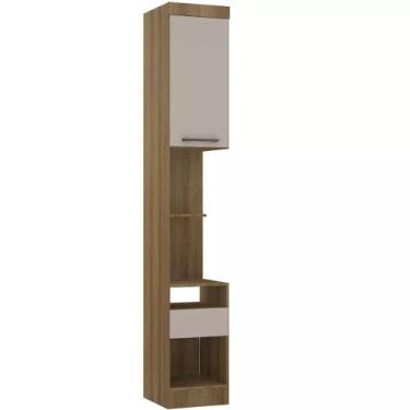 Imagem de Mesa de Cabeceira Alta 38cm 1 Porta e 1 Gaveta Paris Luciane Móveis, A