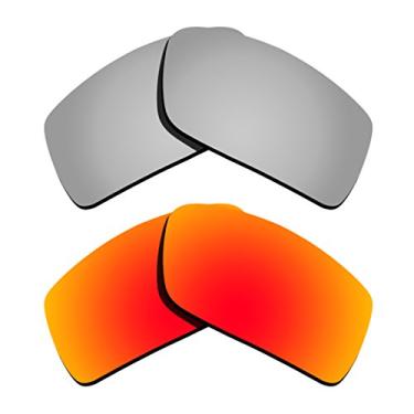 Imagem de Lentes de reposição polarizadas para Oakley Gascan – Várias opções, Silver&orange Red Mirrored Coating, 0