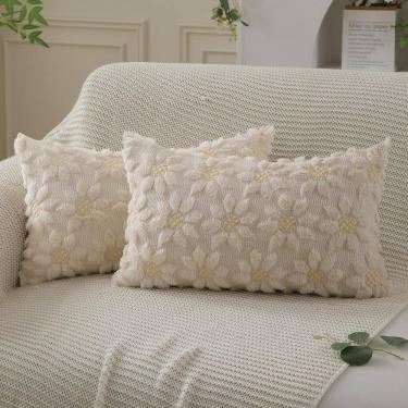 Imagem de Capas de almofada DFXSZ Spring Summer 30x50cm Conjunto de 2 flores amarelas