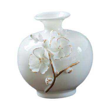 Imagem de Ｂｅｓｇａ Vaso de cerâmica para flores, suporte para plantas, organizador clássico de plantas, arranjo de flores elegante para centros de mesa, decoração de, Branco