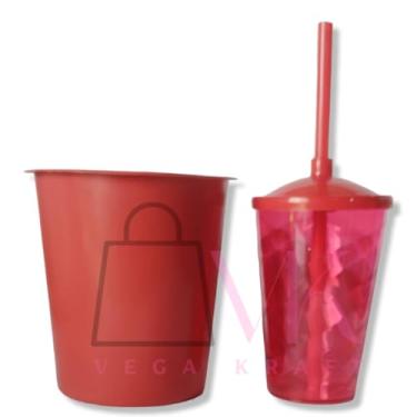 Imagem de 30 Kit Festa Baldinho Pipoca 1Lt + 30 Copos 400 Ml Lembrancinha Cinema Chá Reveleção (MONTE SEU KIT)