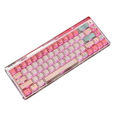 Imagem de Theme Keycap Nuclear Power Profile 140+ Teclas Transparente Sublimação PBT Teclado Cap (Rosa)