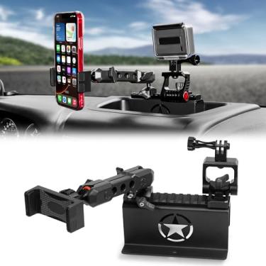 Imagem de Suporte para celular Dash para Jeep Wrangler JK JKU Unlimited 2012-2018, acessórios internos compatíveis com câmera de ação GoPro e celular