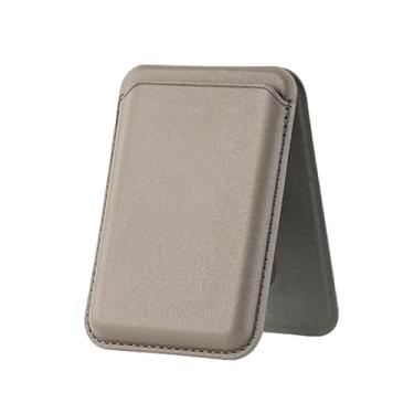 Imagem de Capa magnética de couro para iPhone 16 Plus, 15, 14, 13, 12 Pro Max, moldura de câmera de metal, porta-cartões cinza, para iPhone 15 Pro