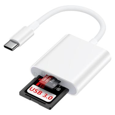 Imagem de Leitor de cartão SD para iPhone 16e/16 Pro/16 Pro Max/16 Plus/16/15/iPad/Mac/Samsung S25 Edge, adaptador de cartão micro SD USB C, leitor de cartão de memória para SD, Micro SD, SDHC, SDXC, cartão TF